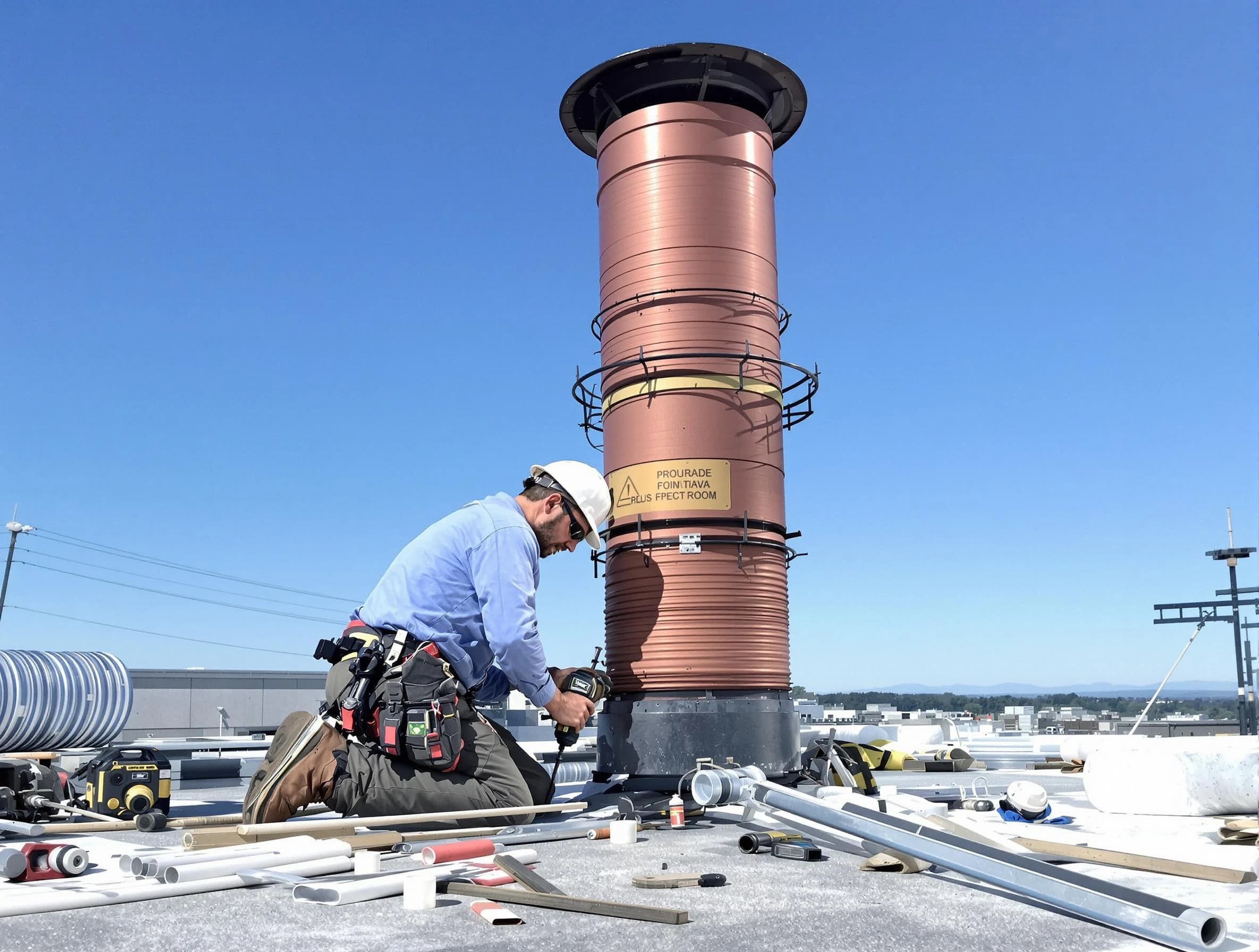 Installed chimney liner by Johnston Chimney Sweep in Johnston, RI