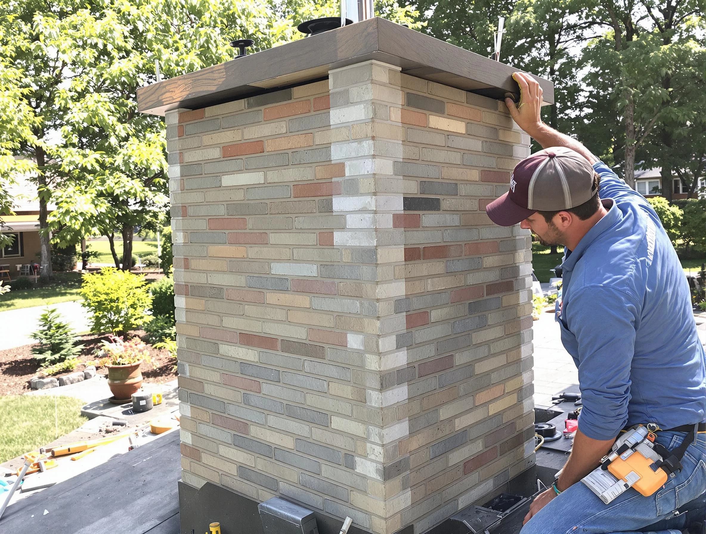 Johnston Chimney Sweep completing a modern chimney remodel in Johnston, RI