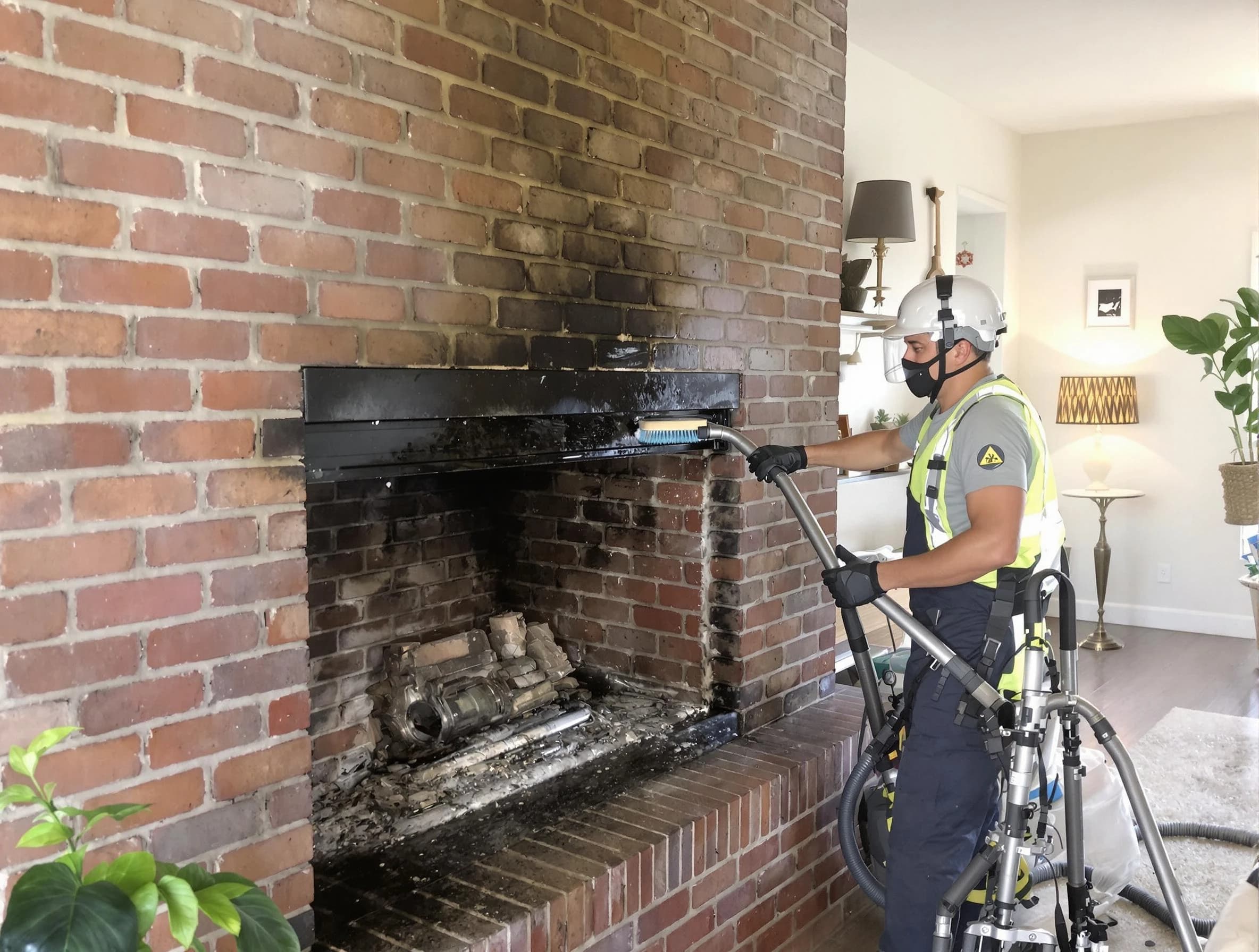Johnston Chimney Sweep providing fireplace cleaning services in Johnston, RI
