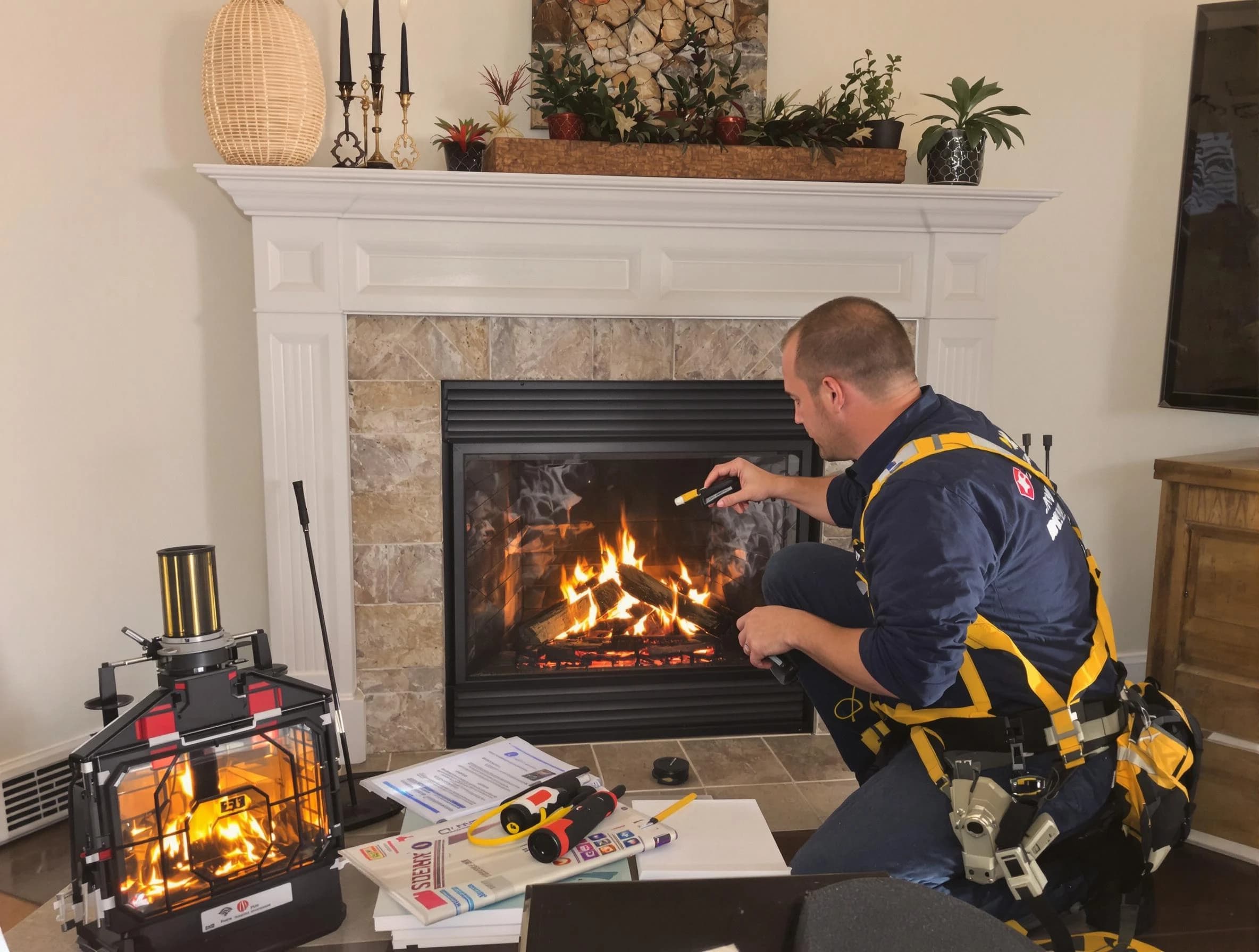 Safety-focused fireplace inspection by Johnston Chimney Sweep in Johnston, RI
