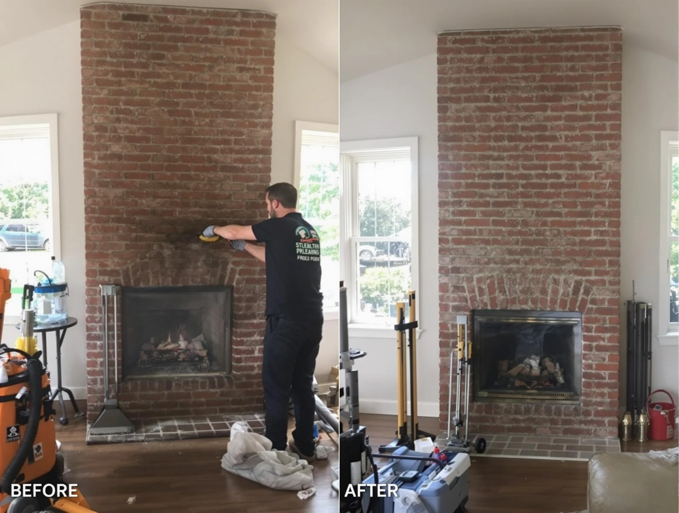 Finished chimney sweeping service by Johnston Chimney Sweep in Johnston, RI